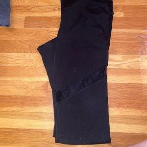 Black old navy leggings with messy cutouts